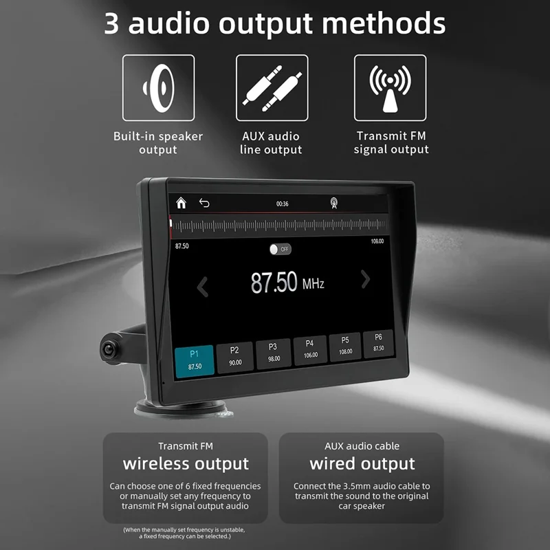 B5590R 9 Inch Wireless CarPlay Bluetooth-compatible MP5 Player Car Multimedia System Built In Driving Recorder