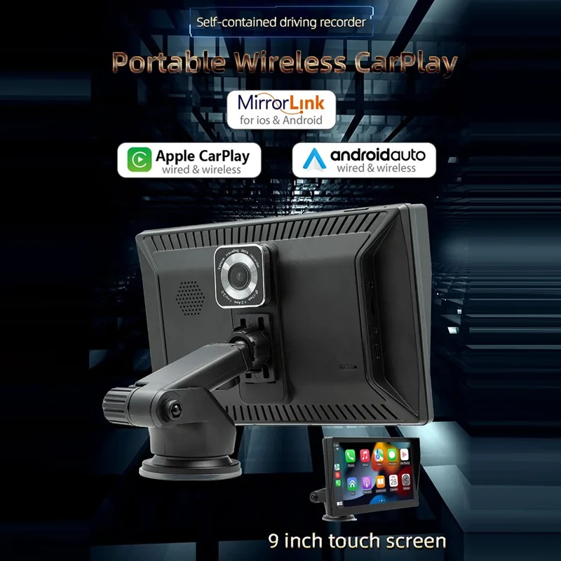 B5590R 9 Inch Wireless CarPlay Bluetooth-compatible MP5 Player Car Multimedia System Built In Driving Recorder