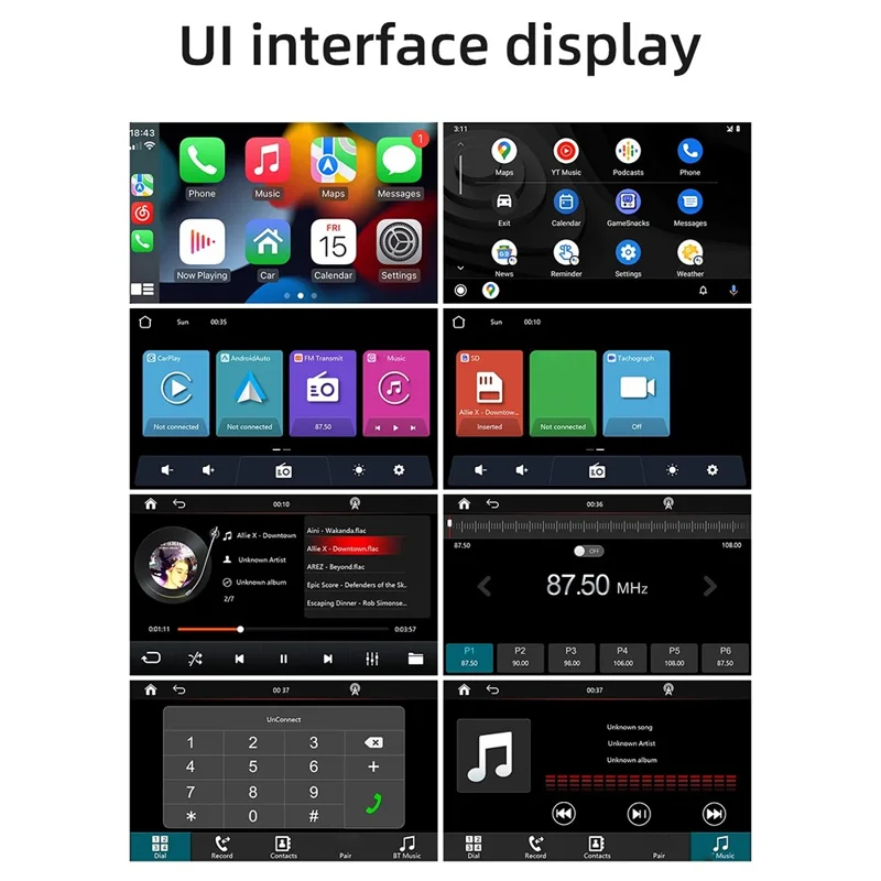 B5590R 9 Inch Wireless CarPlay Bluetooth-compatible MP5 Player Car Multimedia System Built In Driving Recorder