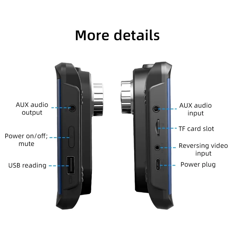 B300R 7 Inch Portable Car MP5 Player Built In Driving Recorder Bluetooth-compatible Wireless CarPlay