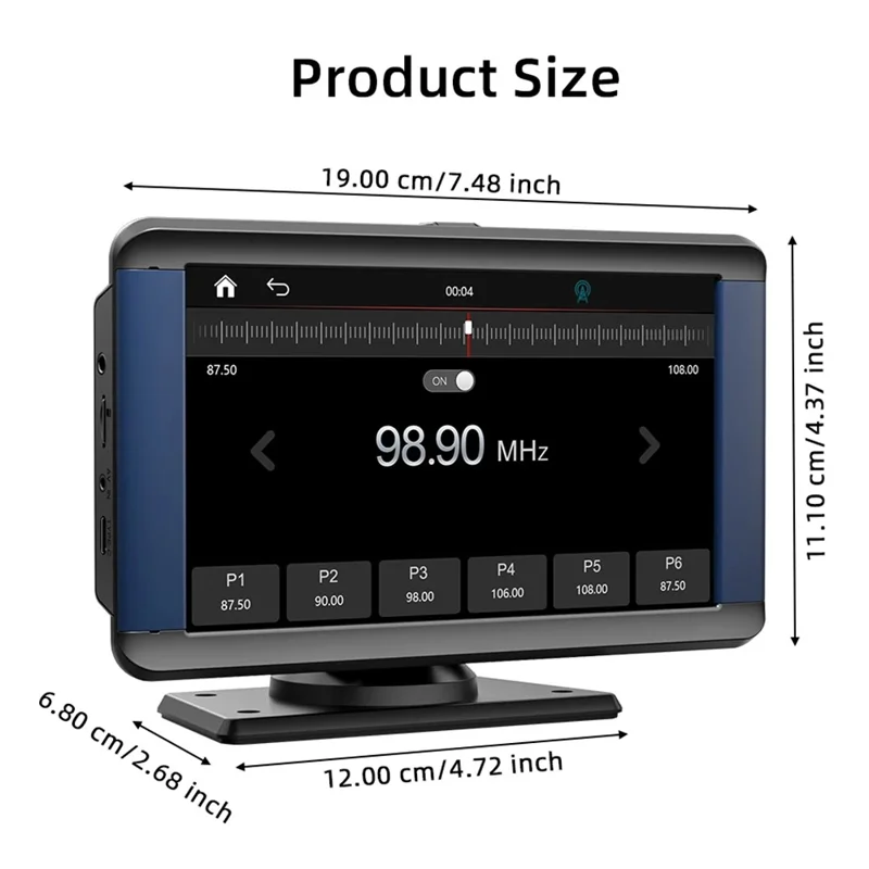 B300R 7 Inch Portable Car MP5 Player Built In Driving Recorder Bluetooth-compatible Wireless CarPlay