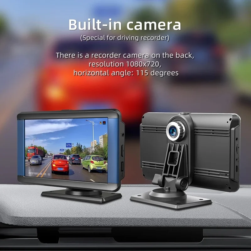 B300R 7 Inch Portable Car MP5 Player Built In Driving Recorder Bluetooth-compatible Wireless CarPlay