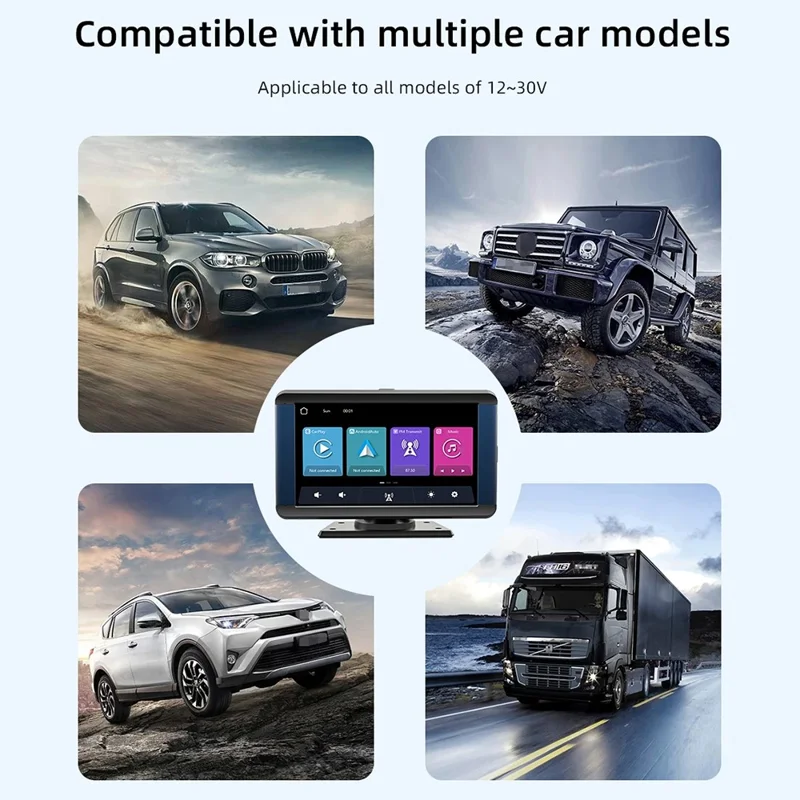 B300R 7 Inch Portable Car MP5 Player Built In Driving Recorder Bluetooth-compatible Wireless CarPlay