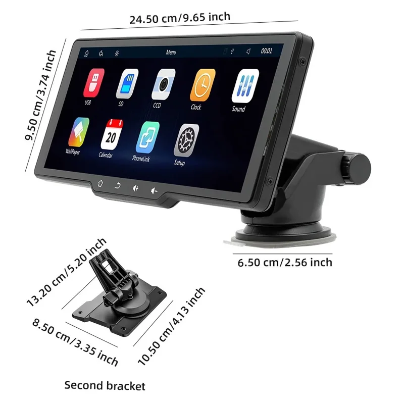 B5314 10.26 Inch HD Screen Wireless CarPlay Bluetooth-compatible Car MP5 Player FM Transmitter Support TF Card