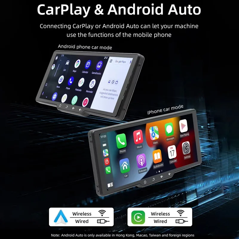 B5314 10.26 Inch HD Screen Wireless CarPlay Bluetooth-compatible Car MP5 Player FM Transmitter Support TF Card