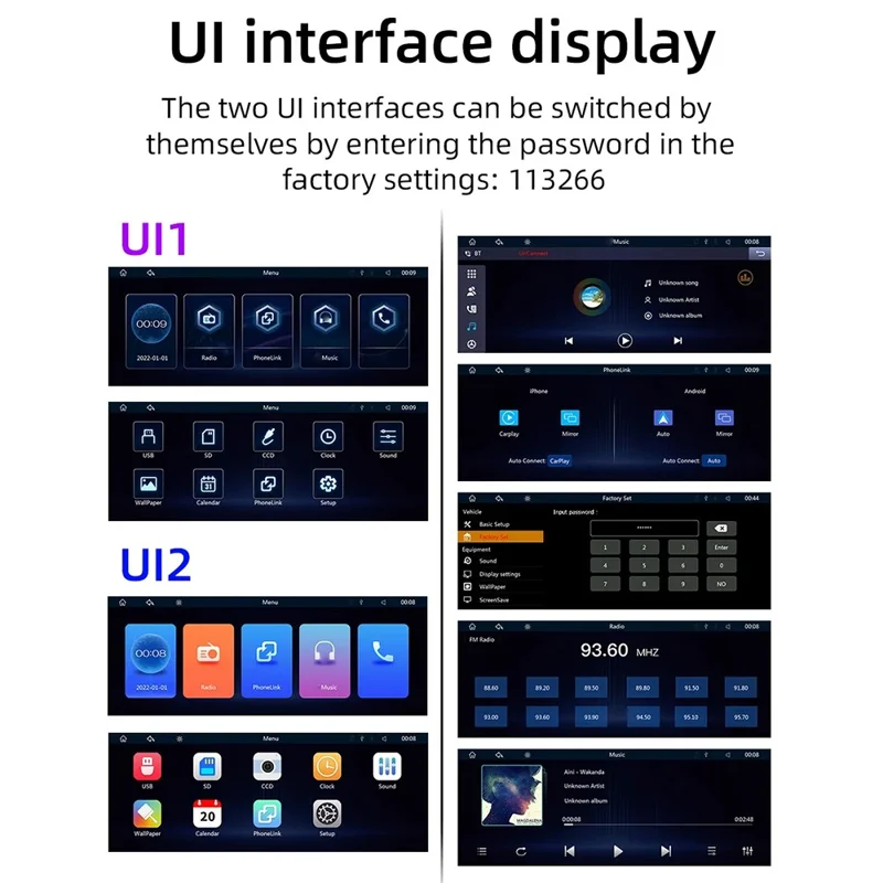 B5314 10.26 Inch HD Screen Wireless CarPlay Bluetooth-compatible Car MP5 Player FM Transmitter Support TF Card