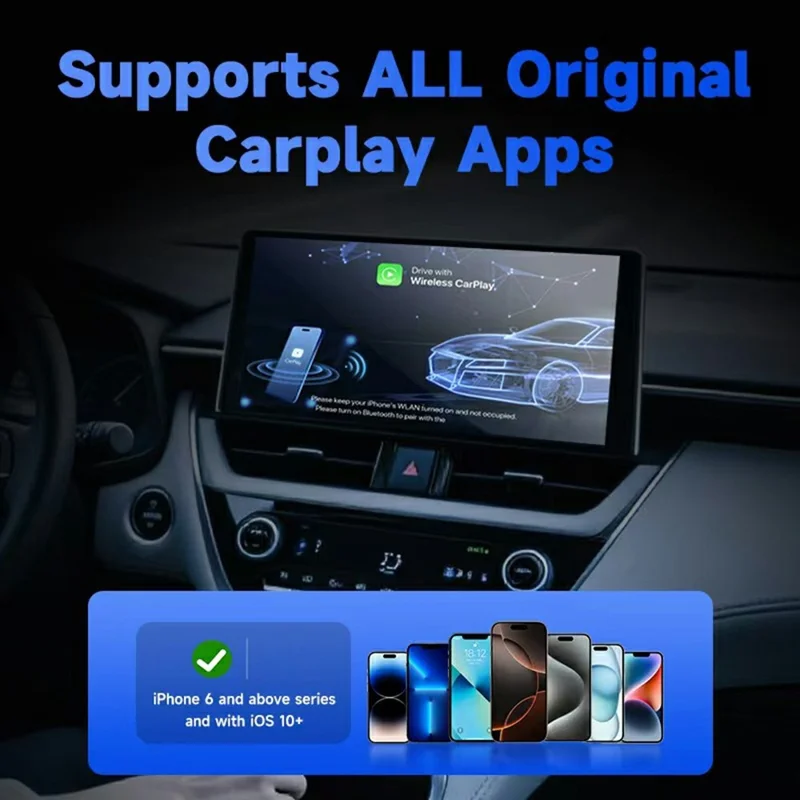 28 Mini 2 in 1 Wireless CarPlay Android Auto Adapter for Wired CarPlay Android Auto Vehicles Upgrade to Wireless - Silver