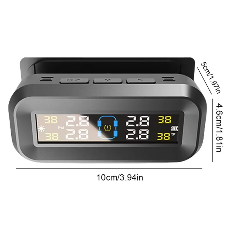 T14 Solar  /  USB Charging Tire Pressure Monitoring System Car TPMS with 4 Internal Sensors