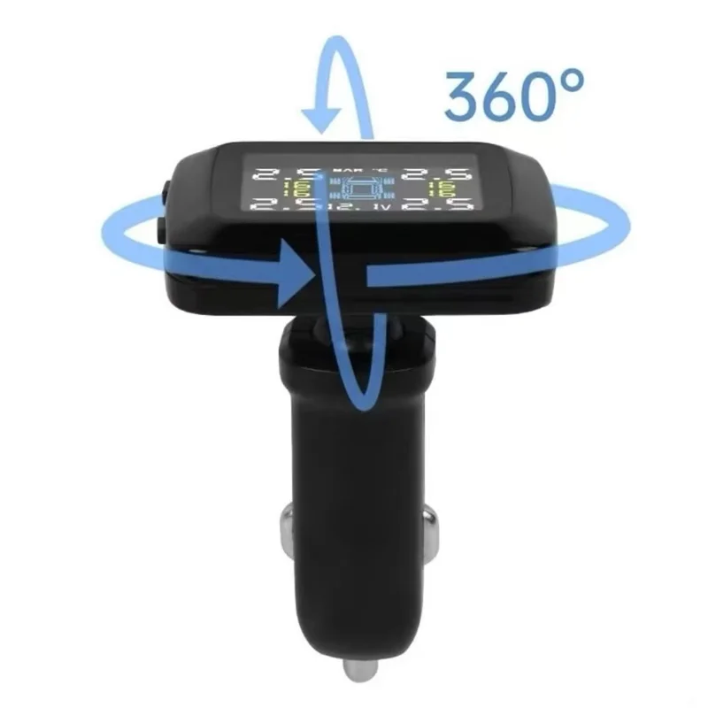 TY09 Car Tire Pressure Monitor TPMS Cigarette Lighter Real-Time Monitoring Device with 4 External Sensors