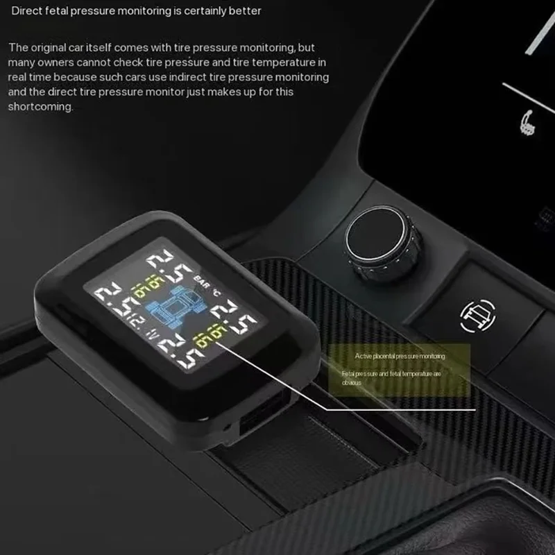 TY09 Car Tire Pressure Monitor TPMS Cigarette Lighter Real-Time Monitoring Device with 4 Internal Sensors