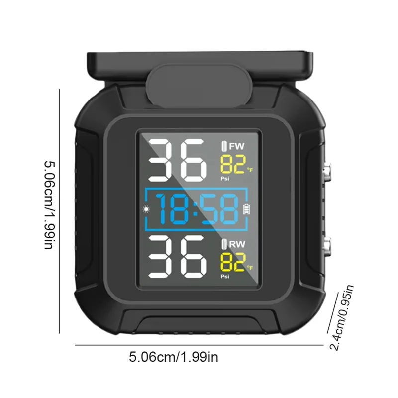 MT20 USB / Solar Charging Motorcycle TPMS Tire Pressure Monitoring System with Real Time Display