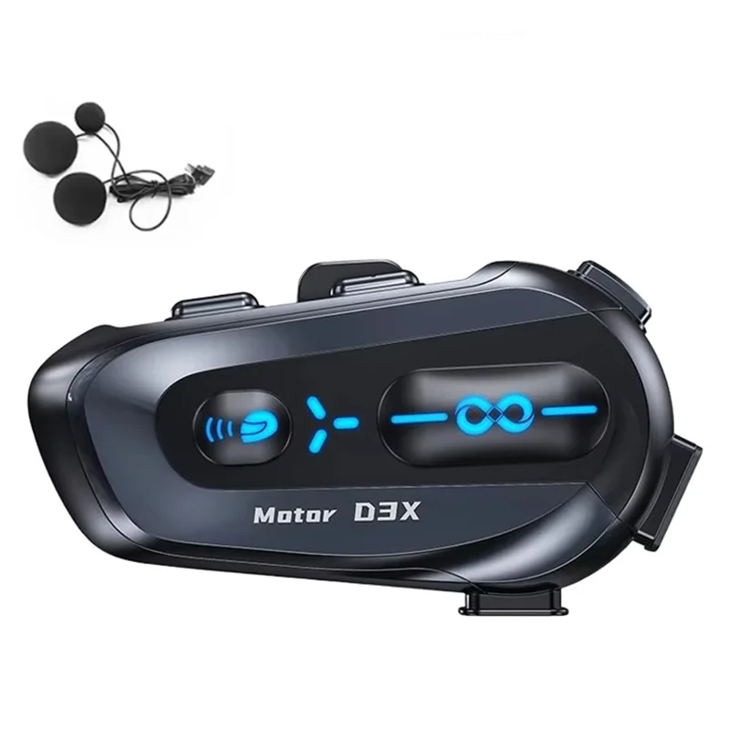 D3X For Motorcycle Helmet Bluetooth-compatible Headset 600m Half Duplex Intercom System - Soft Mic