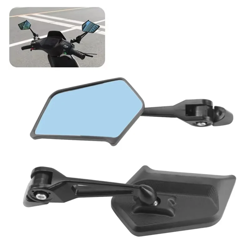 AOS5 1 Pair For Motorcycle Universal Rear View Mirror High Definition Rotatable Side Mirror, Blue