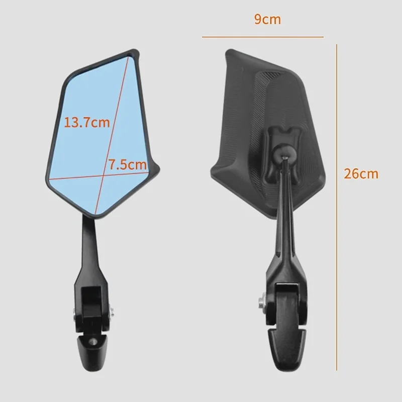 AOS5 1 Pair For Motorcycle Universal Rear View Mirror High Definition Rotatable Side Mirror, Blue