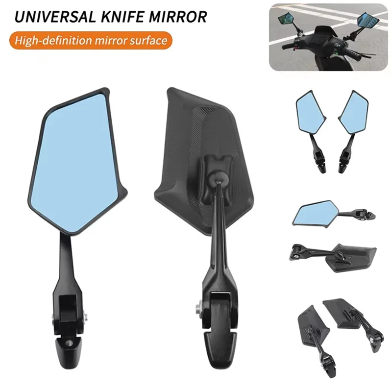 AOS5 1 Pair For Motorcycle Universal Rear View Mirror High Definition Rotatable Side Mirror, Blue