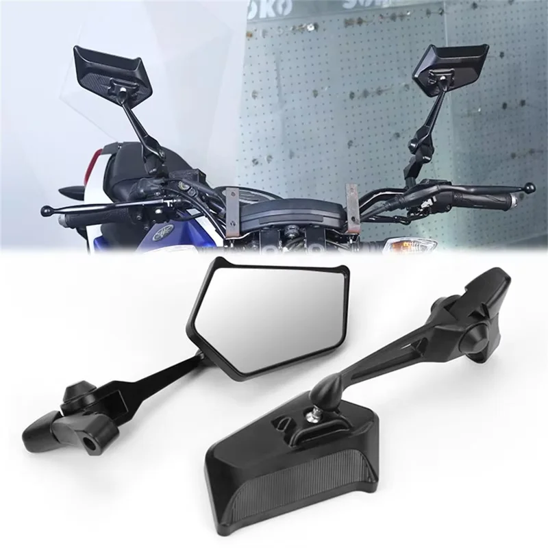 AOS5 1 Pair For Motorcycle Universal Rear View Mirror High Definition Rotatable Side Mirror, White