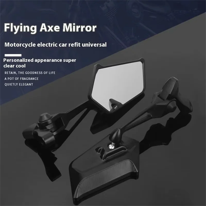 AOS5 1 Pair For Motorcycle Universal Rear View Mirror High Definition Rotatable Side Mirror, White
