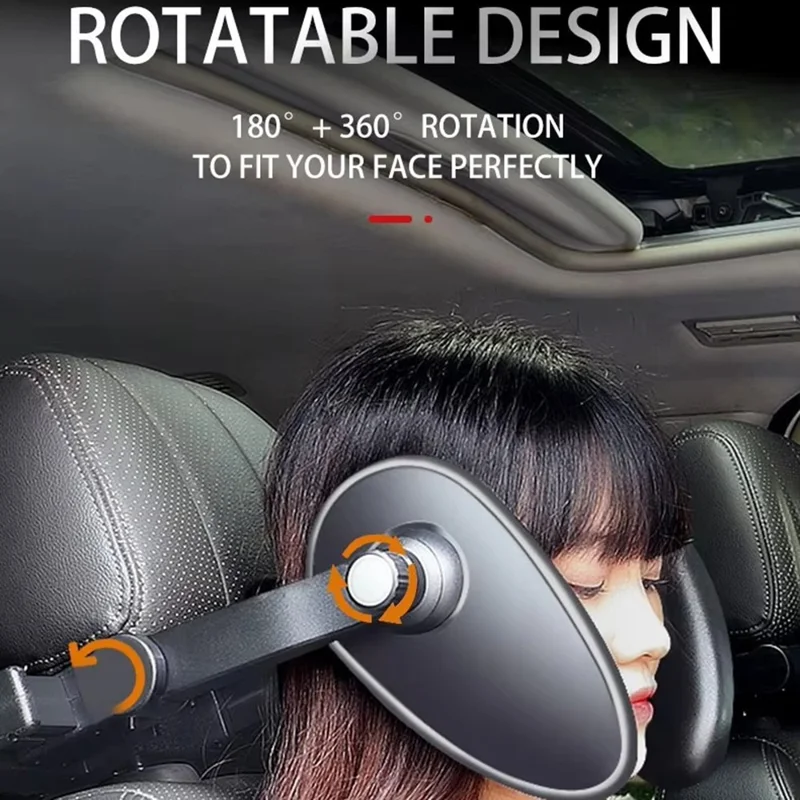 Almohada de Descanso para Cabecero Lateral de Coche con Soporte Cervical de Cuero + Cojín de Espuma Viscoelástica para Dormir en el Asiento Trasero - Color Caqui