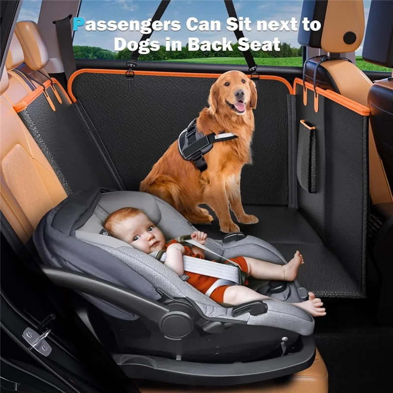 Coprisedile per auto in pelle PU per cani, amaca estesa, resistente ai graffi, protezione sedile posteriore