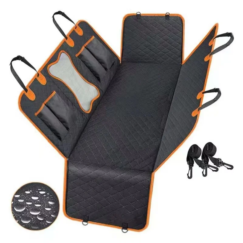 Funda Protectora para Asiento de Coche con Forma de Hueso, Malla y Tejido Oxford 600D Impermeable para Perros, Hamaca para Mascota