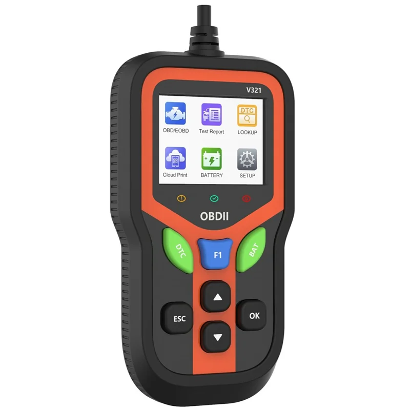 V321 2,4 Zoll Farbdisplay OBD2 Kfz-Diagnosescanner Motor-Fehlercodeleser Batterie-Gesundheitstest-Gerät