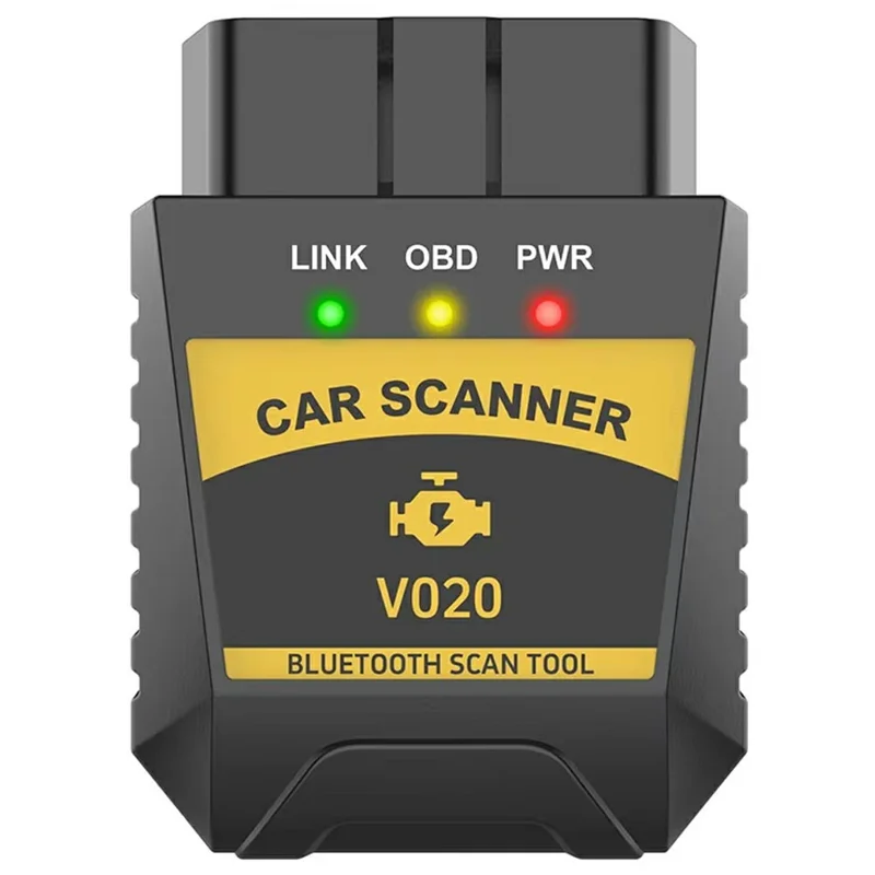 Escáner OBD2 V020 compatible con Bluetooth ELM327 Herramienta de diagnóstico para coche, Lector de códigos de error del motor y Comprobador de batería