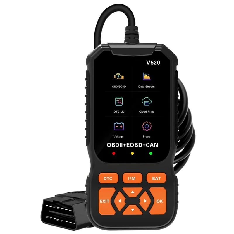 V520 2,8-Zoll TFT-Farbdisplay OBD2 Kfz-Diagnosegerät für Fahrzeuge ab 1996 Motordiagnose Fehlercode-Auslese