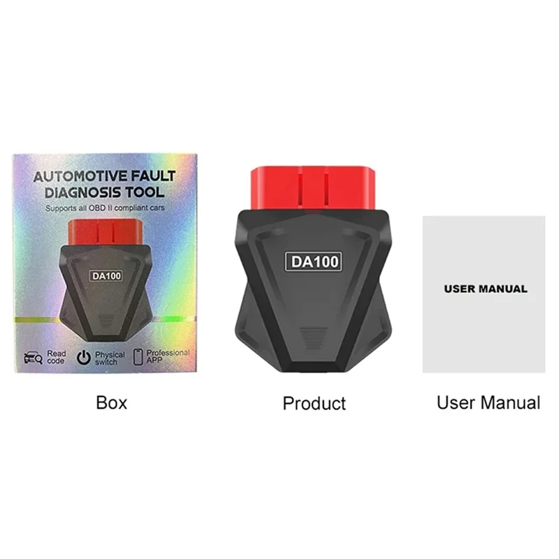 DA100 Bluetooth-kompatibler OBD-Autodiagnosescanner Automotive-Motorfehlercodelesegerät für Android und iOS