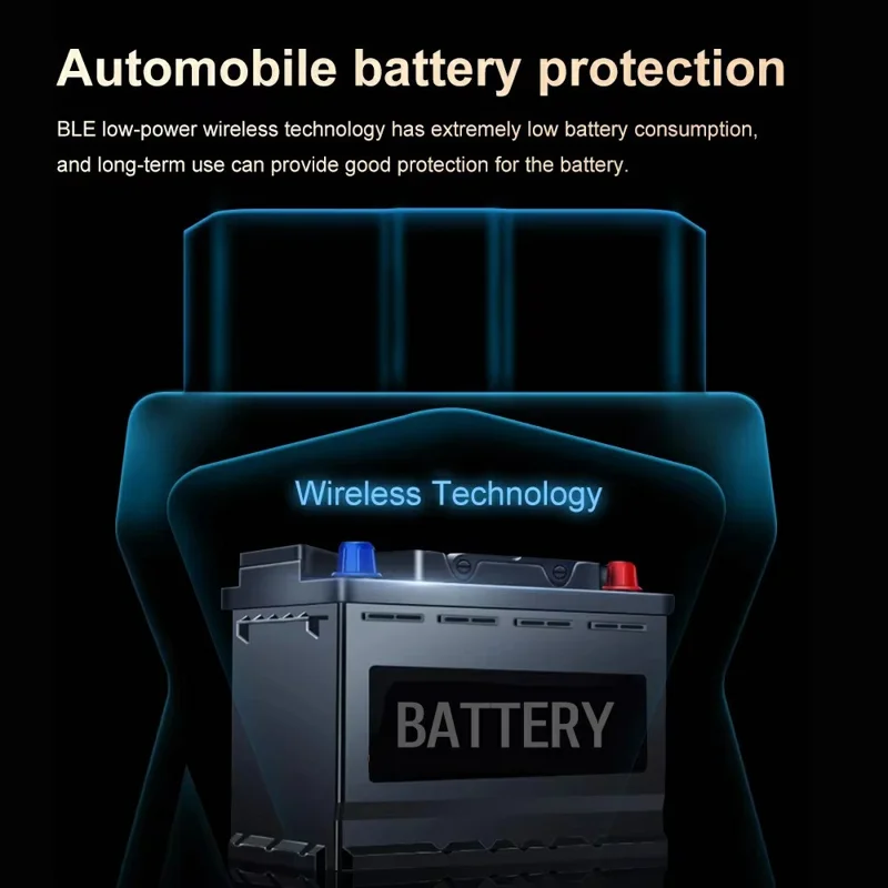 DA100 Bluetooth-kompatibler OBD-Autodiagnosescanner Automotive-Motorfehlercodelesegerät für Android und iOS