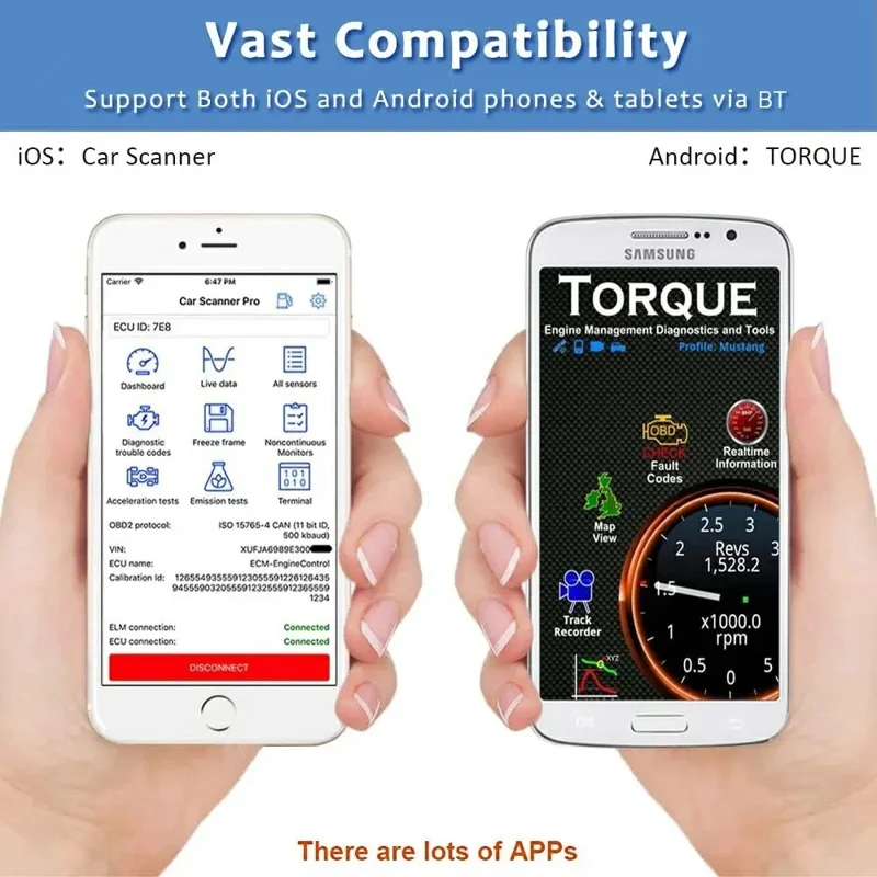 Escáner OBD2 V30 ELM327 compatible con Bluetooth para diagnóstico de motor de coche, lector de códigos con soporte de flujo de datos