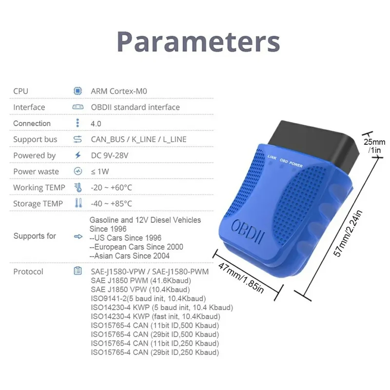 Escáner OBD2 V30 ELM327 compatible con Bluetooth para diagnóstico de motor de coche, lector de códigos con soporte de flujo de datos