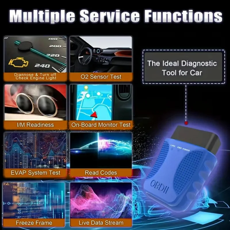 Escáner OBD2 V30 ELM327 compatible con Bluetooth para diagnóstico de motor de coche, lector de códigos con soporte de flujo de datos