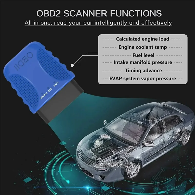 Escáner OBD2 V30 ELM327 compatible con Bluetooth para diagnóstico de motor de coche, lector de códigos con soporte de flujo de datos