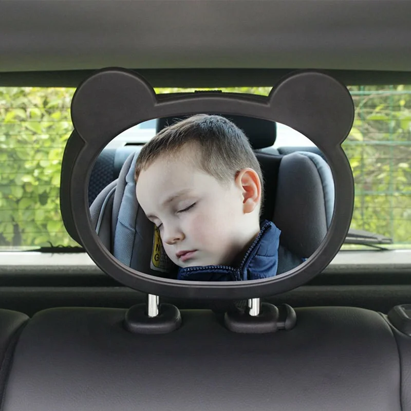 Diseño de orejas de dibujos animados Espejo de coche para bebé para silla de seguridad para niños mirando hacia atrás Acrílico irrompible Observador del asiento trasero