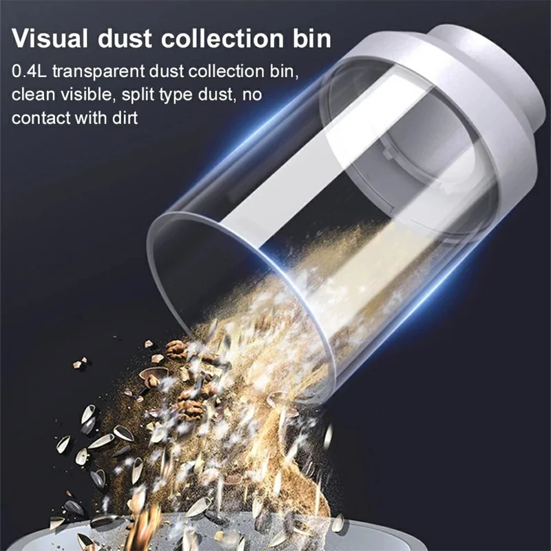 Brushless Motor Car Vacuum Cleaner 200W High Power Multifunction Handheld Cordless Suction Blower - White