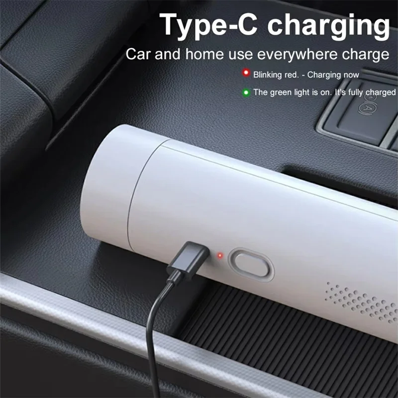 Brushless Motor Car Vacuum Cleaner 200W High Power Multifunction Handheld Cordless Suction Blower - White