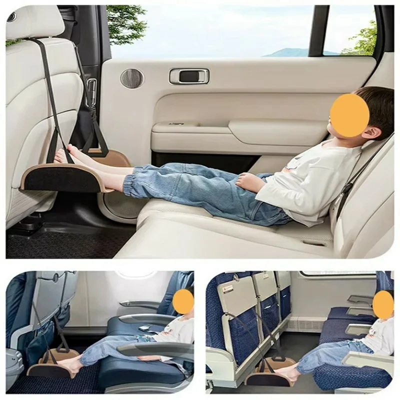 Cartoon Animal Portable Car Seat Footrest for Children Adjustable Height Back Seat Foot Support - Duck
