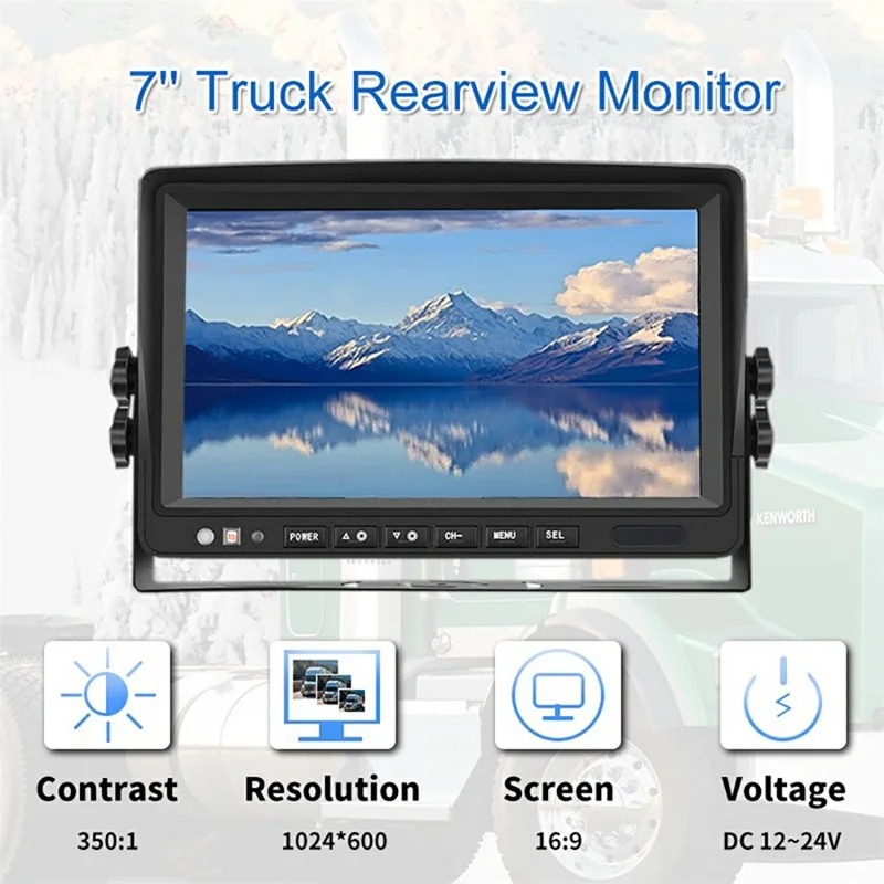 RG-126 Monitor digitale wireless HD da 7 pollici Sistema di registrazione e monitoraggio in tempo reale per camper, furgoni e camion