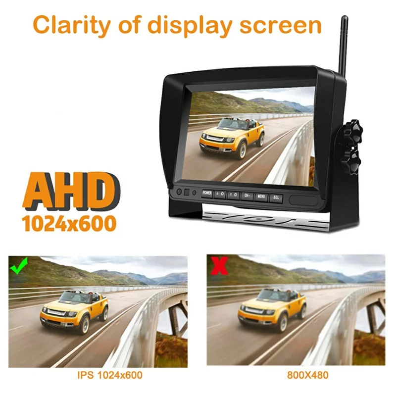 RG-126 Monitor digitale wireless HD da 7 pollici Sistema di registrazione e monitoraggio in tempo reale per camper, furgoni e camion