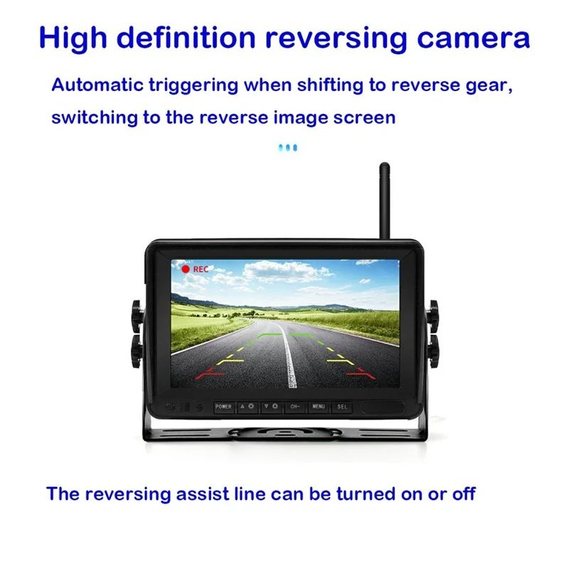RG-126 Monitor digitale wireless HD da 7 pollici Sistema di registrazione e monitoraggio in tempo reale per camper, furgoni e camion