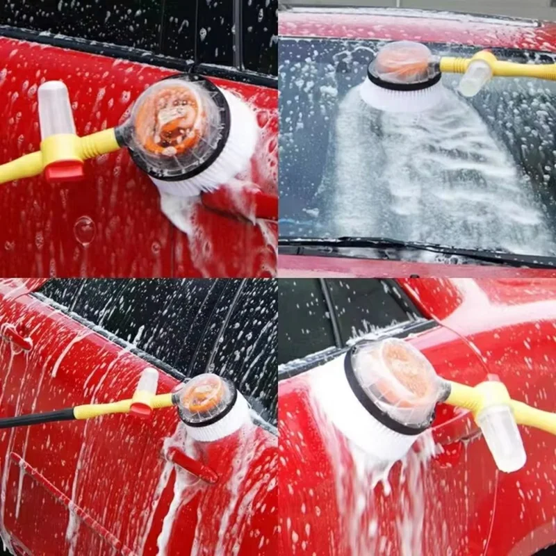 Cepillo de lavado de coche de chenilla suave Mopa giratoria de mango largo Limpiador de espuma automático Kit de lavado a alta presión