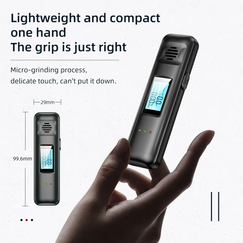 Bafômetro Portátil para Detecção de Alcoolemia com Display LED Digital sem Contato