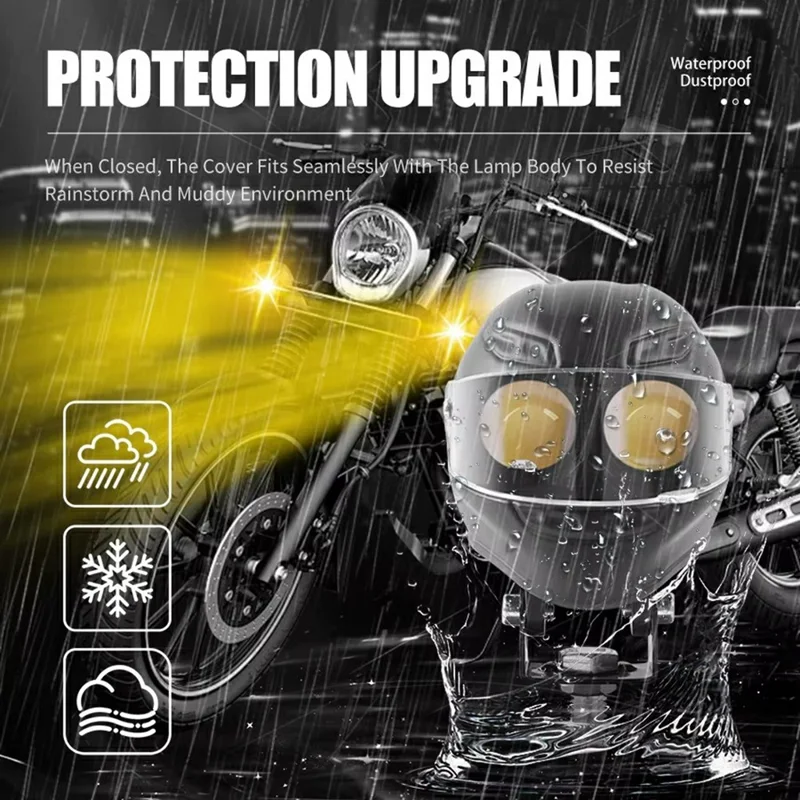 Faro LED da 20W per Moto, Lampada Fendinebbia IP68 Impermeabile con Fascio Alto e Basso, Faro Ausiliario per Scooter