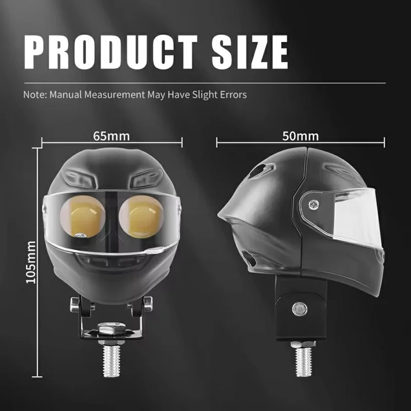 Faro LED da 20W per Moto, Lampada Fendinebbia IP68 Impermeabile con Fascio Alto e Basso, Faro Ausiliario per Scooter