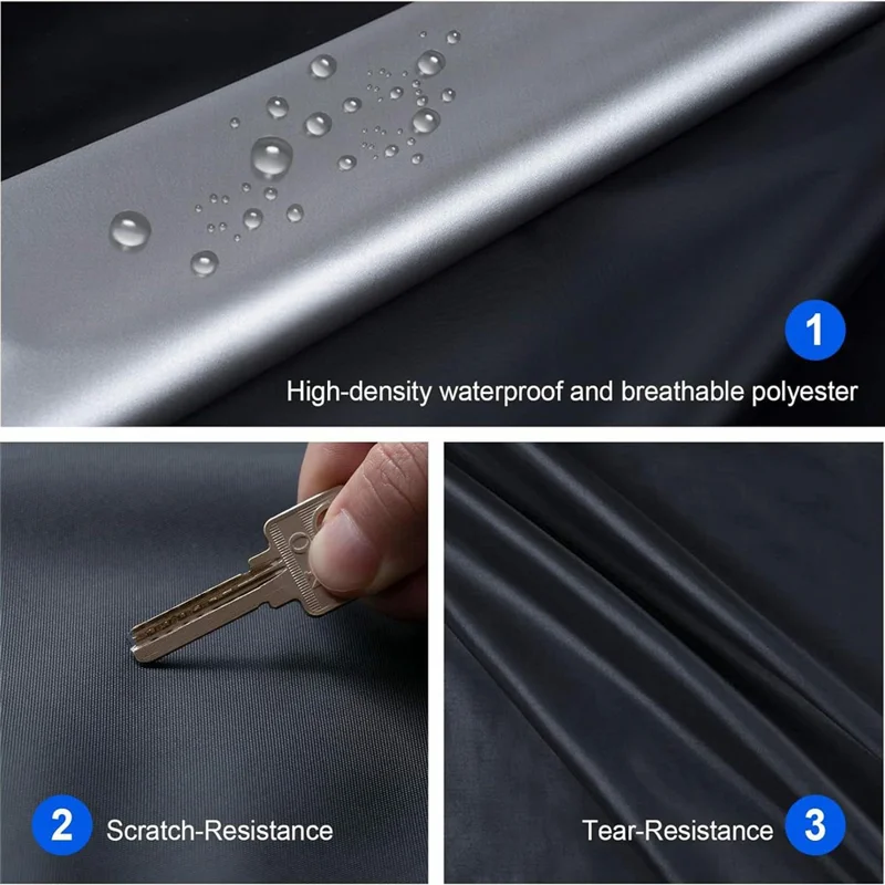 Copertura impermeabile per auto da esterno per Sedan SUV Hatchback Protezione UV con strisce riflettenti, Nero+Blu - 3L (4.4-4.6m)