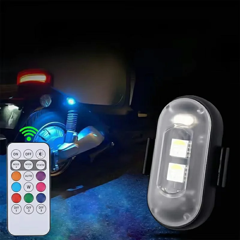 Fita Mágica Fixadora Luz de Advertência LED Estroboscópica Sem Fio para Carro / Motocicleta / Drone 8 Cores 10 Modos Luz de Alerta