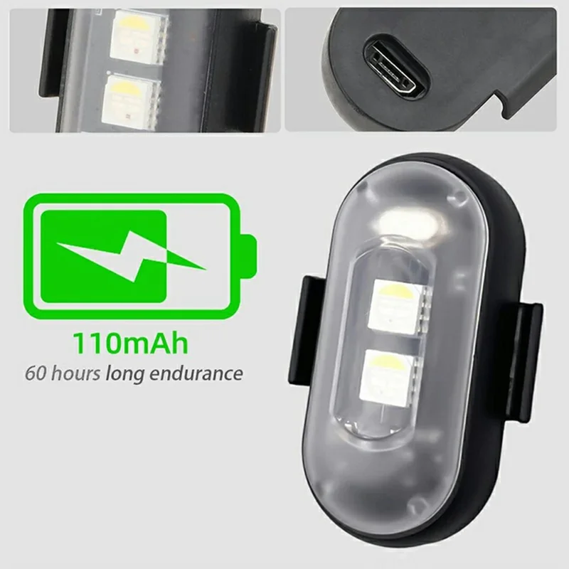 Lampe stroboscopique LED sans fil à télécommande avec fixation magnétique pour voiture / moto / drone - 8 couleurs, 10 modes, lampe d'avertissement