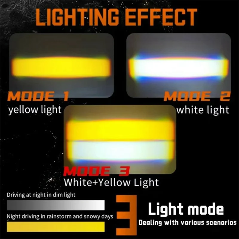 V82 1 Phare de moto à LED avec ventilateur de refroidissement, faisceau haut et bas, étanche IP68, lampe auxiliaire pour voiture