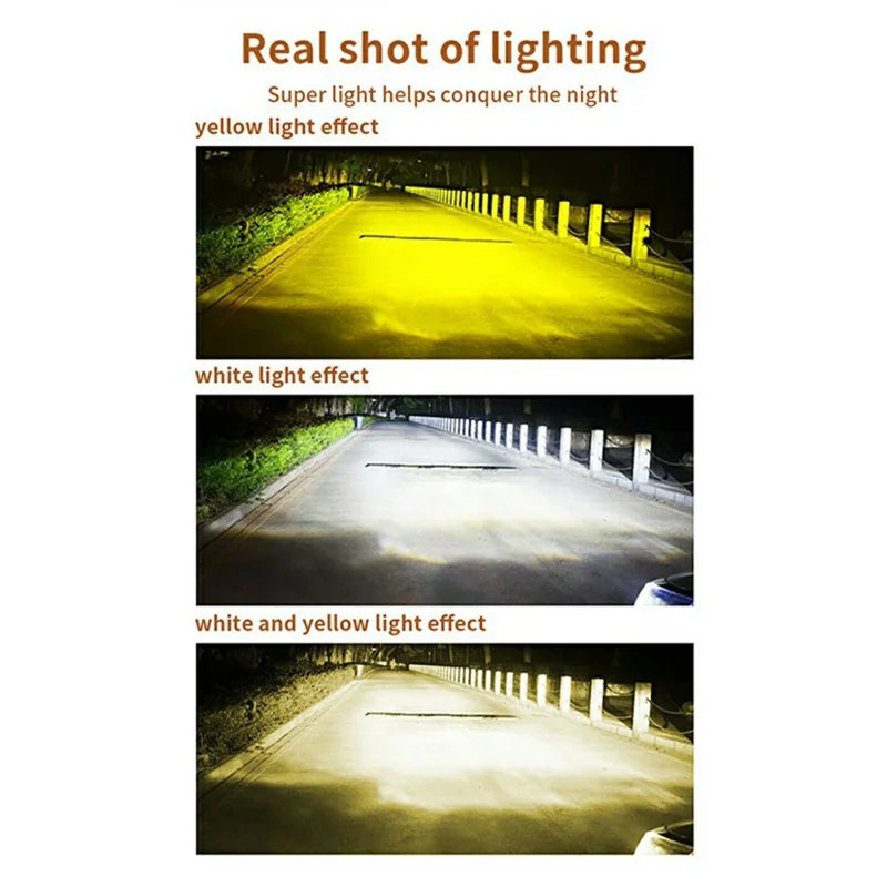 V80 3-LED Headlight for Motorcycle 40W Waterproof Car Auxiliary Lamp High Low Beam with Cooling Fan
