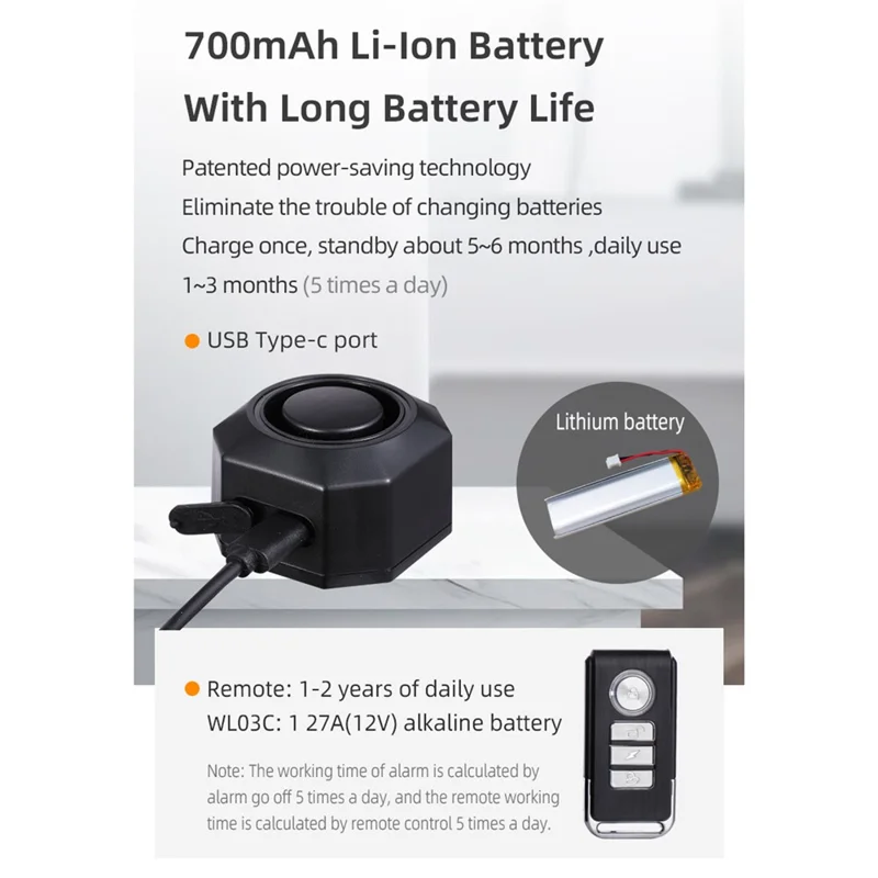 SF32 Waterproof Motorcycle Anti Theft Alarm USB Rechargeable Wireless Bicycle Alarm System with Remote